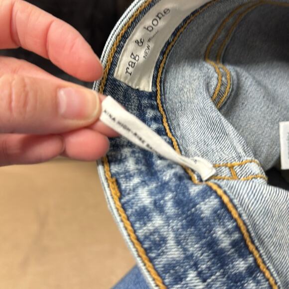 Rag & Bone Blue Nina High Rise Skinny Jeans Women 26 Button Fly Acid Wash Casual - Picture 12 of 12